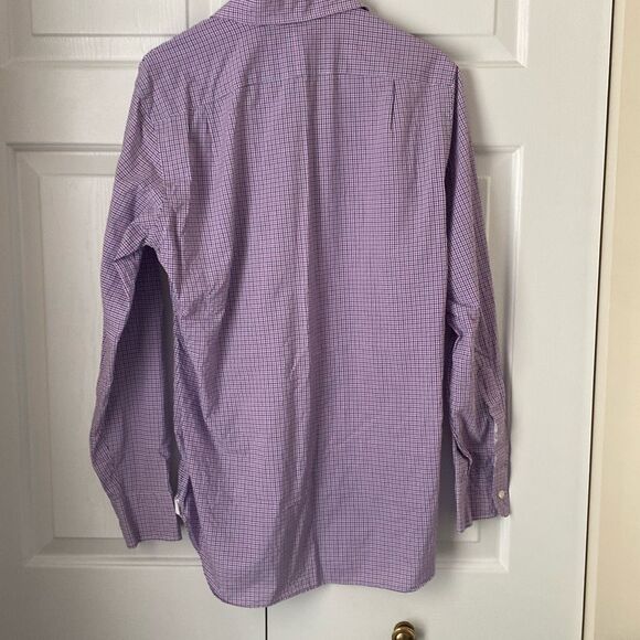 J. Crew Men's Dress Shirts Size Small 14-14.5‎ Blue Purple Plaid Cotton - Picture 4 of 15